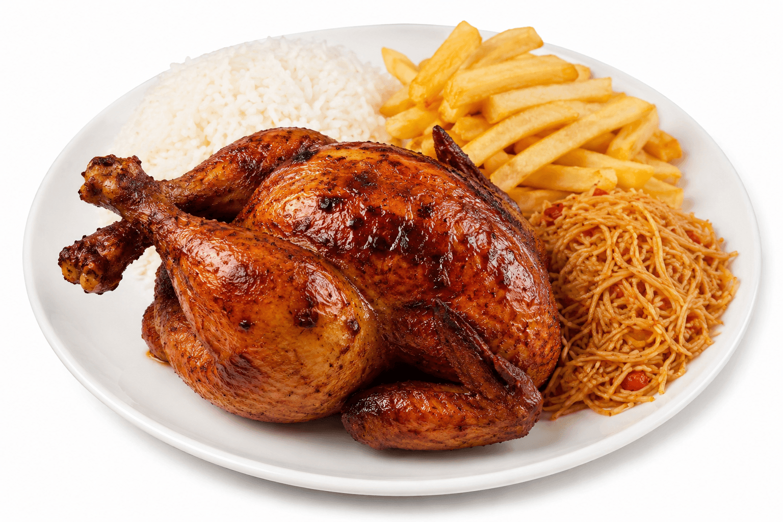 Pollo Entero con guarniciones